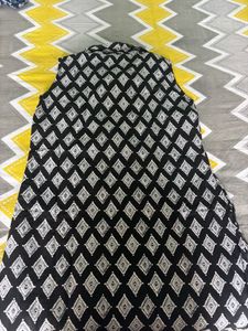 Sleeveless Black Diamond Print Kurta