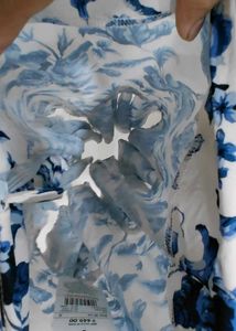 Blue Floral Print Blouse