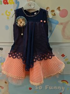 Girls Navy Blue Lace Party Dress