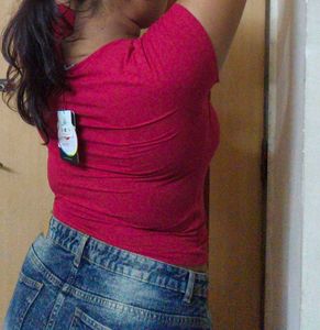 Poppy Red Ribbed Top