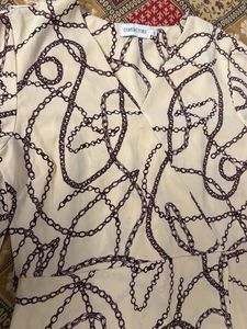 Cream Chain Print Midi Dress