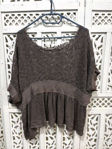 💝Crochet Lace Peplum Top H