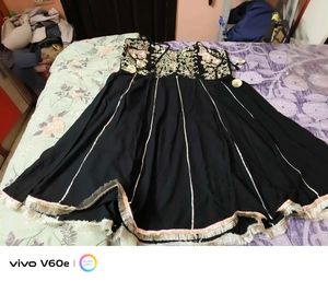 Elegant Black Embroidered Gown