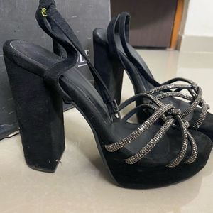 Black party wear Heels 4 inch