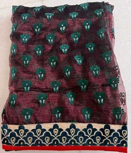 Coffee Brown net saree