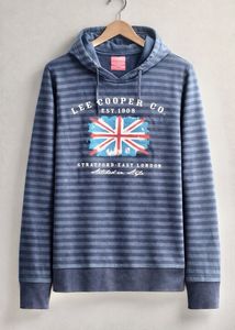 Distressed Lee Cooper Striped Hoodie