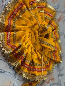 Purple &amp; Gold Krishna Idol Dress