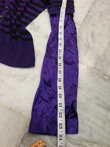 Purple &amp; Black Striped Cardigan
