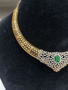 Brand new Gold and Emerald Necklace Set