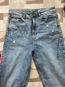 Acid Wash Ripped Denim Jeans