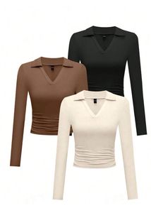 little box two Long Sleeve Collared Tops comboof 2
