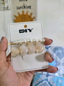 Cute Pearl & Heart Hair Clips Set