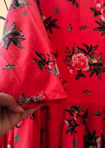 Red Floral Print gown