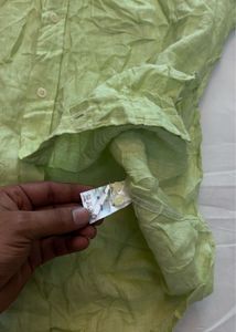 Men's Light Green Linen Shirt