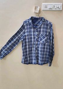 Roadster Reversible Blue Checked Shirt