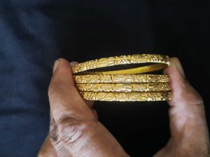 Set of Four Ornate Bangles And Two thick Bangle