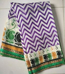 New White Combination Saree