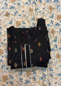 Stylish Black Printed Kurta