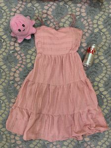 Pink Tiered Mini Dress