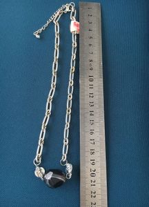 Faceted Banded agate Silver Necklace