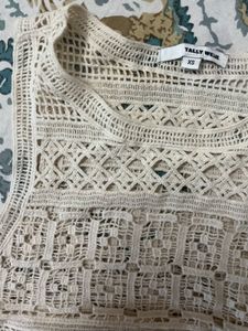 Cream Crochet Crop Top