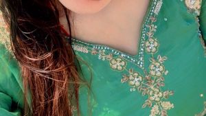 Embroidered Green Silk suit
