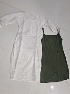 White Embroidered Kurta with Camisole