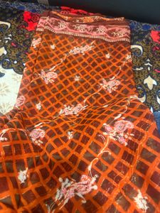 Elegant Floral Print Saree