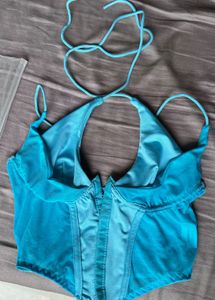 Halter Neck Tie Up Crop Top