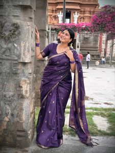 Elegant Purple Silk Saree