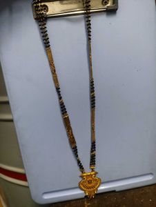 Elegant Gold Mangalsutra with Black Beads