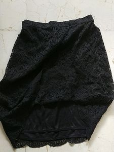 Black Net Formal Short Skirt