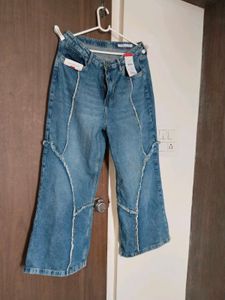 Unique Wide Leg Blue Denim Jeans