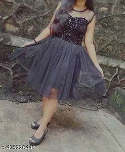 Classic Dress For Girls In Black Colour