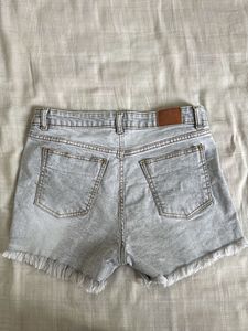 Washed Denim Distressed Shorts