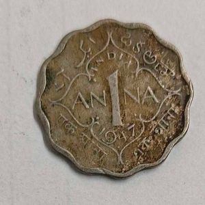 Vintage 1947 Indian 1 Anna Coin