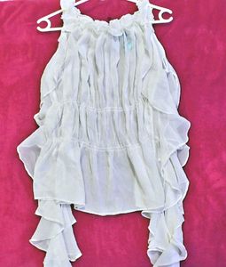 White Ruffled Sleeveless Top