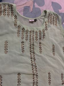 Embellished Mint Green Kurta