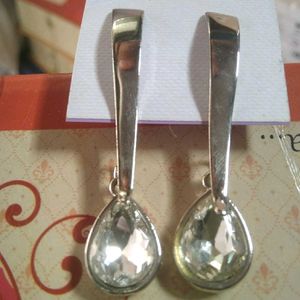 Trendy Silver Dangling Party Wear Earrings ....
