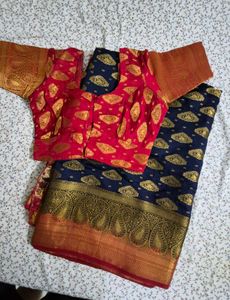Banarasi Silk Saree with BLOUSE 🔥