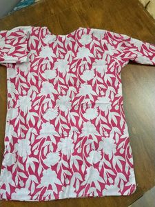 Vibrant Pink Floral Kurta