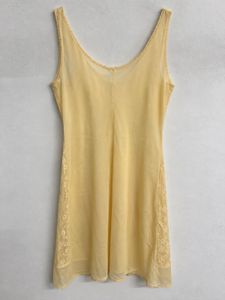 Vintage Yellow Lace Slip Dress