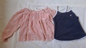 Korean Style Pastel Pink Floral  top+FREE Striped