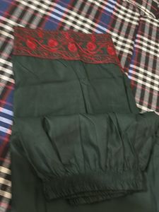 Embroidered Green Kurta