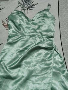 Satin Green Dress