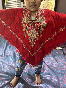 Beautiful Kashmiri Embroidery Poncho For Kids