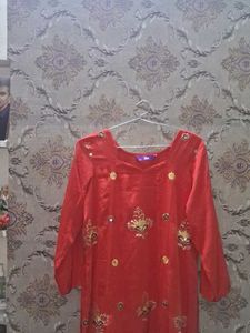 Beautiful Red Embroidered Kurta of 1