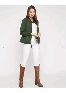 Chic Green Casual Jacket