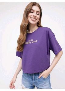 Glitzchez Purple T-Shirt size =M