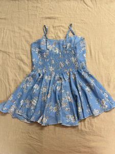 Blue Floral Print Top